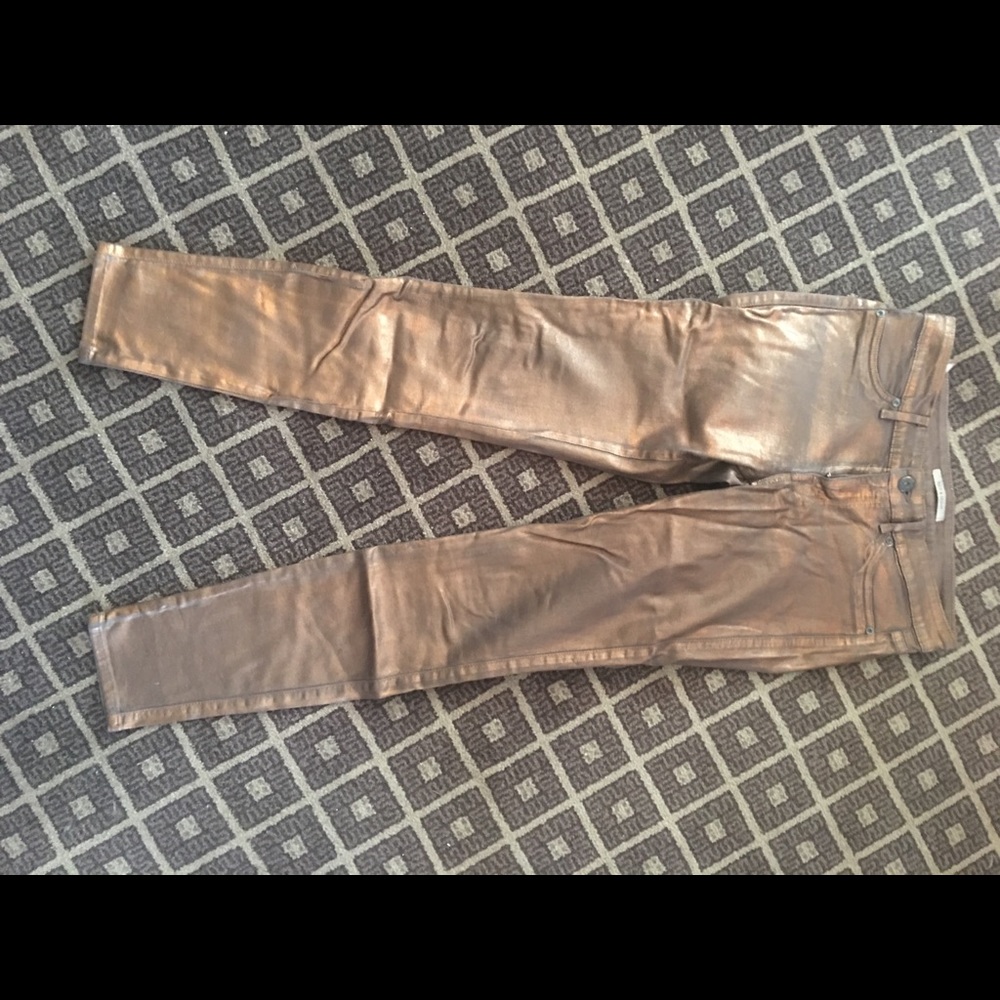 Rich & Skinny metallic bronze skinny jeans. Hot!
